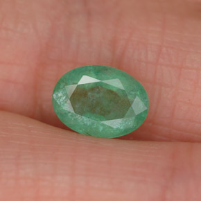 Émeraude vert naturelle coupe ovale, 1,17 ct, SI-I1