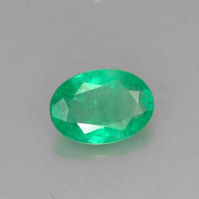 Émeraude vert naturelle coupe ovale, 0,53 ct, SI-I1