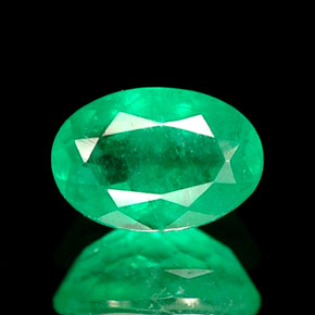 Émeraude vert naturelle coupe ovale, 0,51 ct, SI-I1