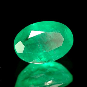 Émeraude vert naturelle coupe ovale, 0,51 ct, SI-I1