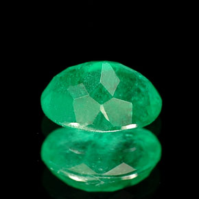 Émeraude vert naturelle coupe ovale, 0,51 ct, SI-I1