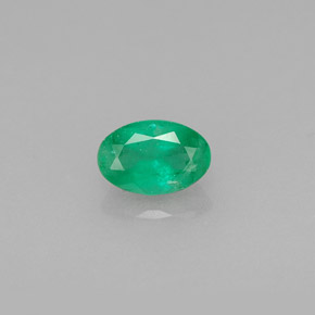Émeraude vert naturelle coupe ovale, 0,46 ct, SI-I1