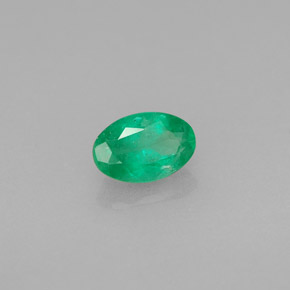 Émeraude vert naturelle coupe ovale, 0,46 ct, SI-I1
