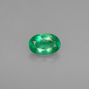 Émeraude vert naturelle coupe ovale, 0,48 ct, I1