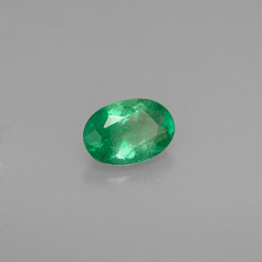 Émeraude vert naturelle coupe ovale, 0,48 ct, I1
