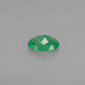 Émeraude vert naturelle coupe ovale, 0,48 ct, I1