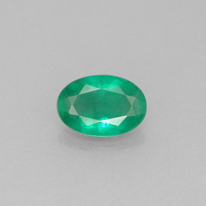 Émeraude vert naturelle coupe ovale, 0,52 ct, I1