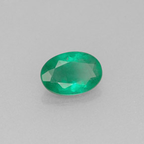 Émeraude vert naturelle coupe ovale, 0,52 ct, I1