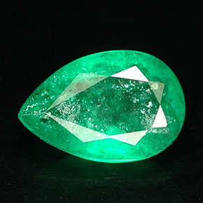 Émeraude vert naturelle en forme de poire, 0,45 ct, SI-I1