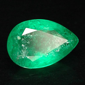 Émeraude vert naturelle en forme de poire, 0,45 ct, SI-I1