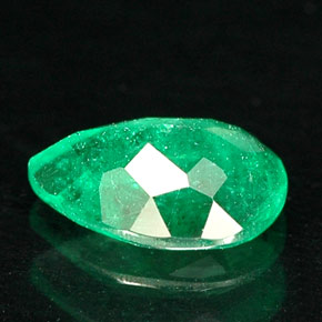 Émeraude vert naturelle en forme de poire, 0,45 ct, SI-I1