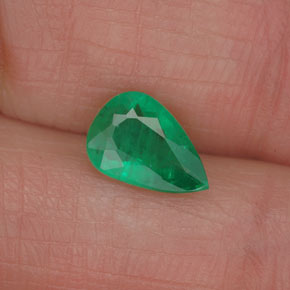 Émeraude vert naturelle en forme de poire, 0,90 ct, I1