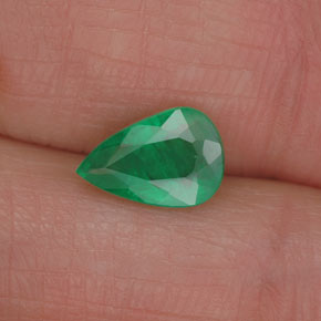 Émeraude vert naturelle en forme de poire, 0,90 ct, I1
