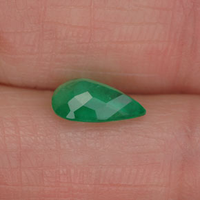 Émeraude vert naturelle en forme de poire, 0,90 ct, I1