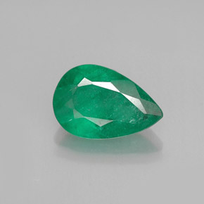 Émeraude vert naturelle en forme de poire, 0,96 ct, I1