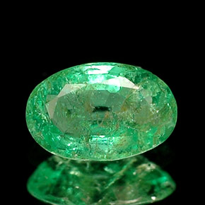 Émeraude vert naturelle coupe ovale, 0,32 ct, I1