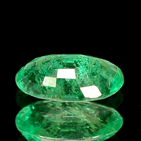 Émeraude vert naturelle coupe ovale, 0,32 ct, I1