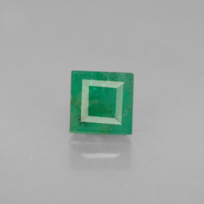 Émeraude vert naturelle carré, 0,71 ct, I1
