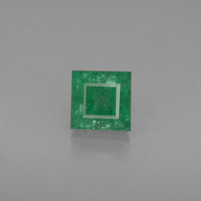 Émeraude vert naturelle carré, 0,77 ct, I1