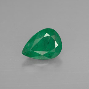 Émeraude vert naturelle en forme de poire, 0,91 ct, I1