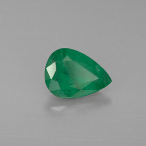 Émeraude vert naturelle en forme de poire, 0,91 ct, I1