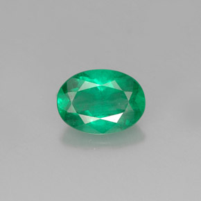 Émeraude Vert naturelle Coupe ovale, 0.83 ct, SI-I1