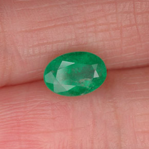 Émeraude vert naturelle coupe ovale, 0,76 ct, SI-I1