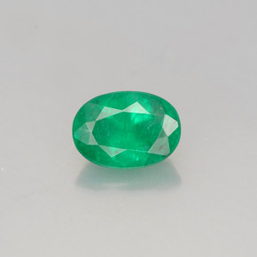 Émeraude vert naturelle coupe ovale, 0,77 ct, SI-I1