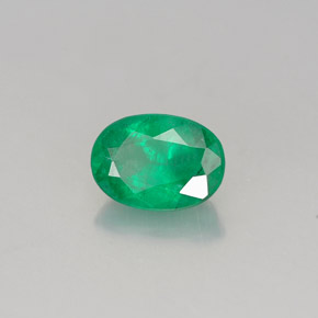 Émeraude vert naturelle coupe ovale, 0,77 ct, SI-I1