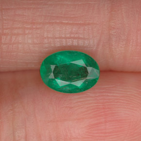 Émeraude vert naturelle coupe ovale, 0,71 ct, I1