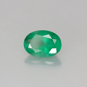 Émeraude vert naturelle coupe ovale, 0,72 ct, SI-I1