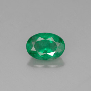 Émeraude vert naturelle coupe ovale, 0,76 ct, SI-I1
