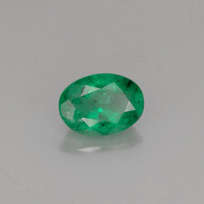 Émeraude vert naturelle coupe ovale, 0,76 ct, SI-I1