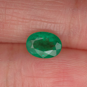 Émeraude vert naturelle coupe ovale, 0,70 ct, SI-I1