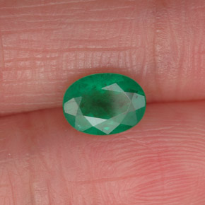 Émeraude vert naturelle coupe ovale, 0,70 ct, SI-I1