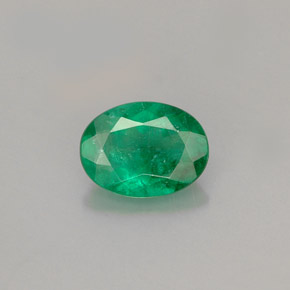 Émeraude vert naturelle coupe ovale, 0,83 ct, I1