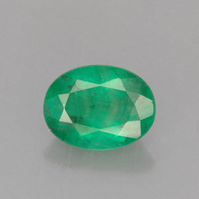 Émeraude vert naturelle coupe ovale, 0,95 ct, I1