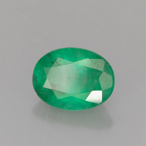 Émeraude vert naturelle coupe ovale, 0,95 ct, I1
