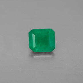 Émeraude vert naturelle taille émeraude, 0,47 ct, I1