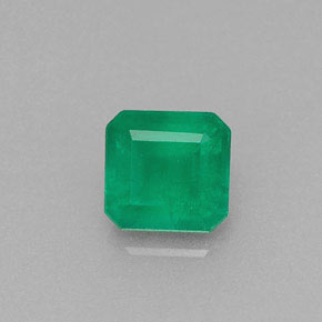 Émeraude vert naturelle taille émeraude, 0,46 ct, I1