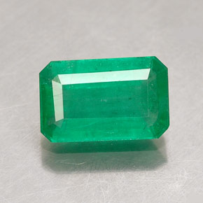 Émeraude vert naturelle taille émeraude, 0,98 ct, SI-I1