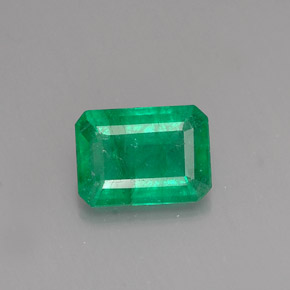 Émeraude vert naturelle taille émeraude, 0,84 ct, I1