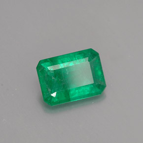 Émeraude vert naturelle taille émeraude, 0,84 ct, I1