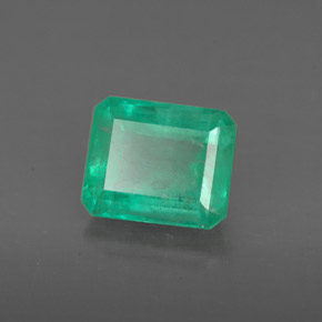 Émeraude vert naturelle taille émeraude, 1,93 ct, I1