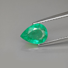 Émeraude Vert naturelle En forme de poire, 0.90 ct, SI-I1