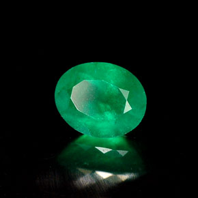 Émeraude vert naturelle coupe ovale, 0,35 ct, SI-I1