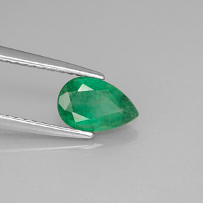 Émeraude vert naturelle en forme de poire, 0,69 ct, I1