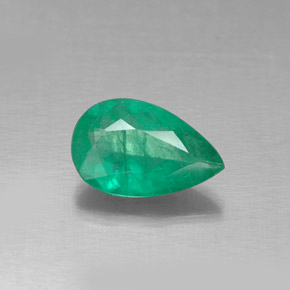 Émeraude vert naturelle en forme de poire, 0,65 ct, SI-I1
