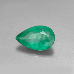 Émeraude vert naturelle en forme de poire, 0,65 ct, SI-I1