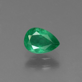 Émeraude vert naturelle en forme de poire, 0,65 ct, I1